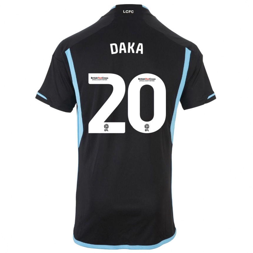 Kinder Fußball Patson Daka #20 Schwarz Auswärtstrikot Trikot 2023/24 T-Shirt Luxemburg