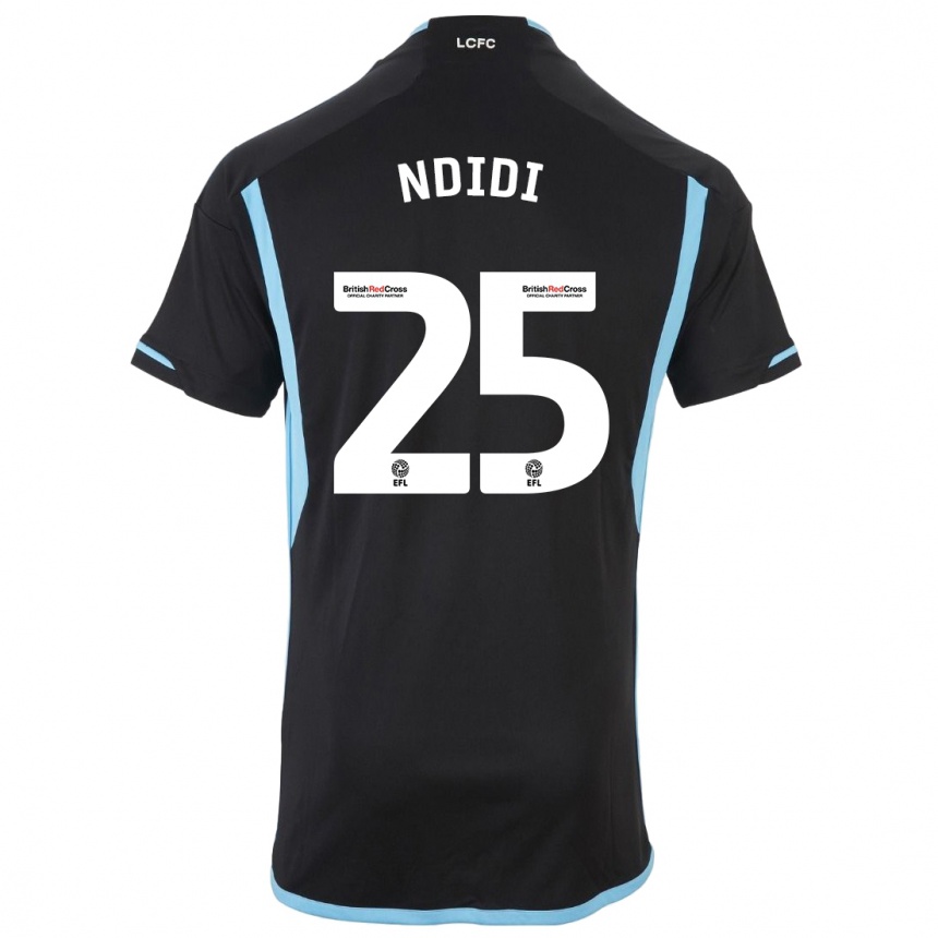 Kinder Fußball Wilfred Ndidi #25 Schwarz Auswärtstrikot Trikot 2023/24 T-Shirt Luxemburg