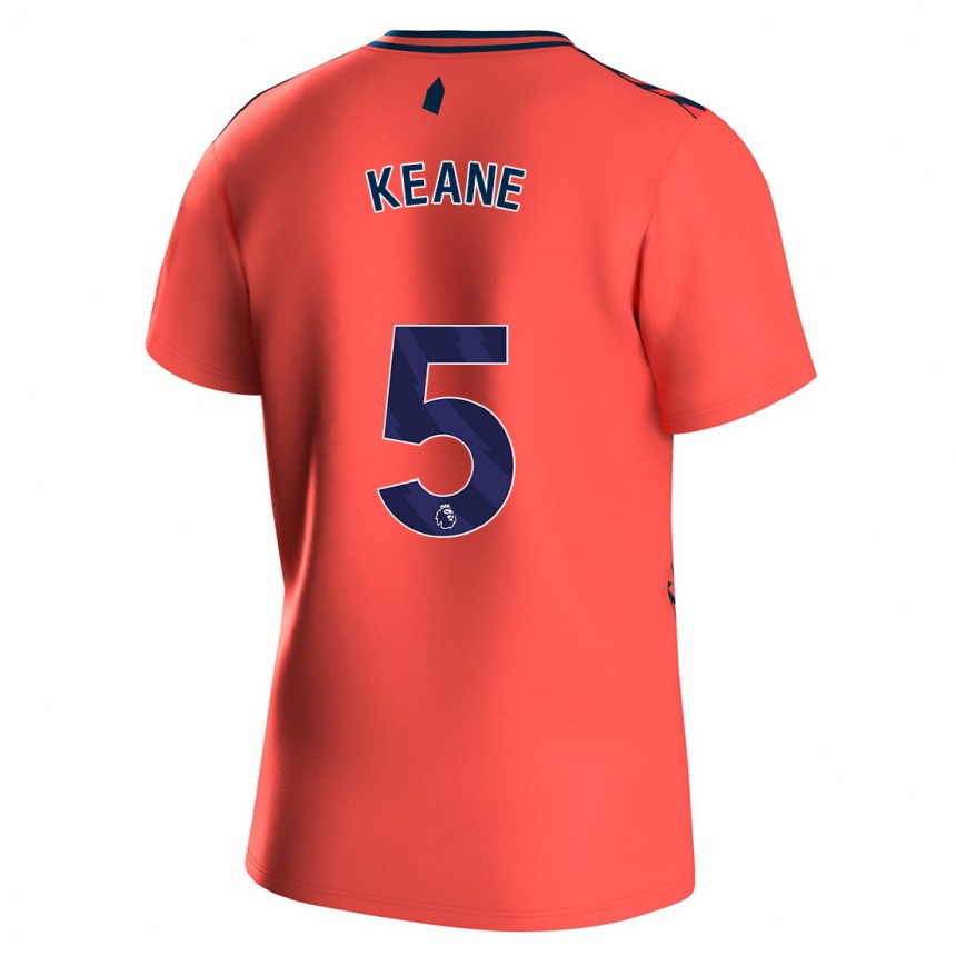 Kinder Fußball Michael Keane #5 Koralle Auswärtstrikot Trikot 2023/24 T-Shirt Luxemburg
