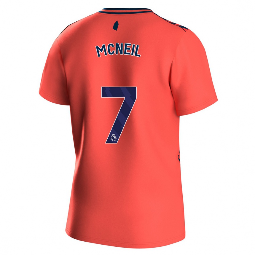 Kinder Fußball Dwight Mcneil #7 Koralle Auswärtstrikot Trikot 2023/24 T-Shirt Luxemburg