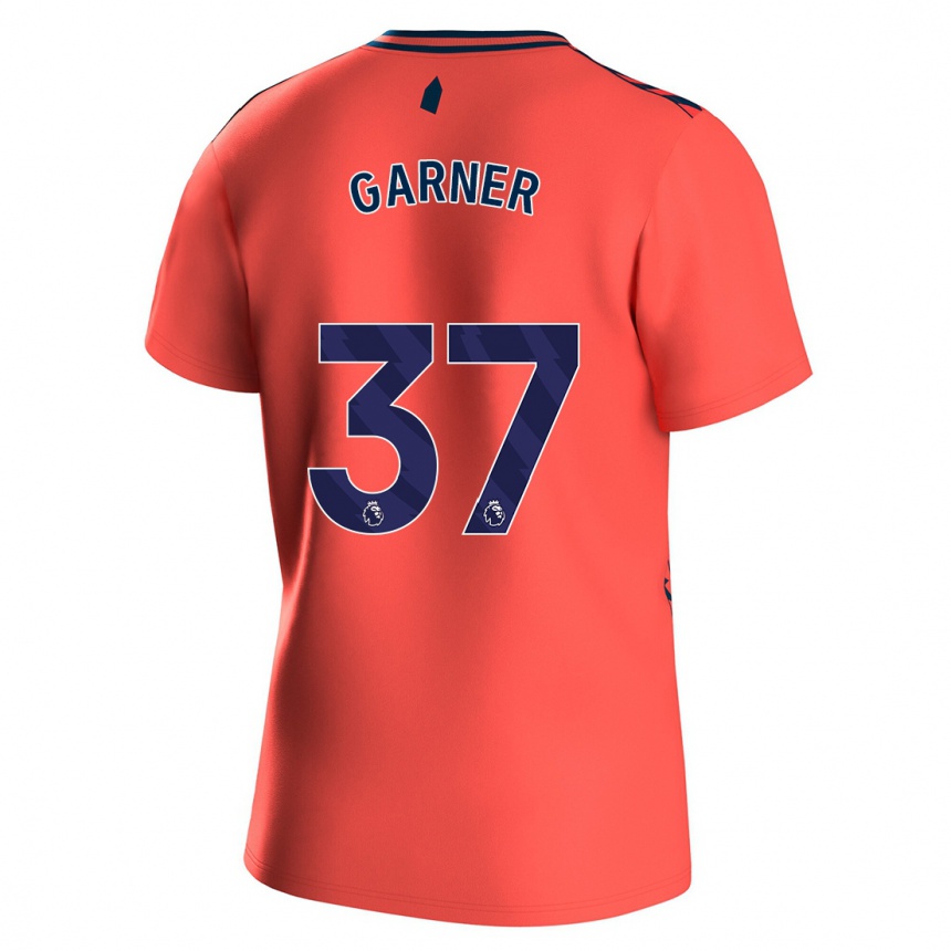 Kinder Fußball James Garner #37 Koralle Auswärtstrikot Trikot 2023/24 T-Shirt Luxemburg