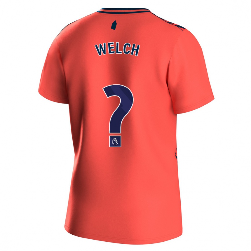 Kinder Fußball Reece Welch #0 Koralle Auswärtstrikot Trikot 2023/24 T-Shirt Luxemburg