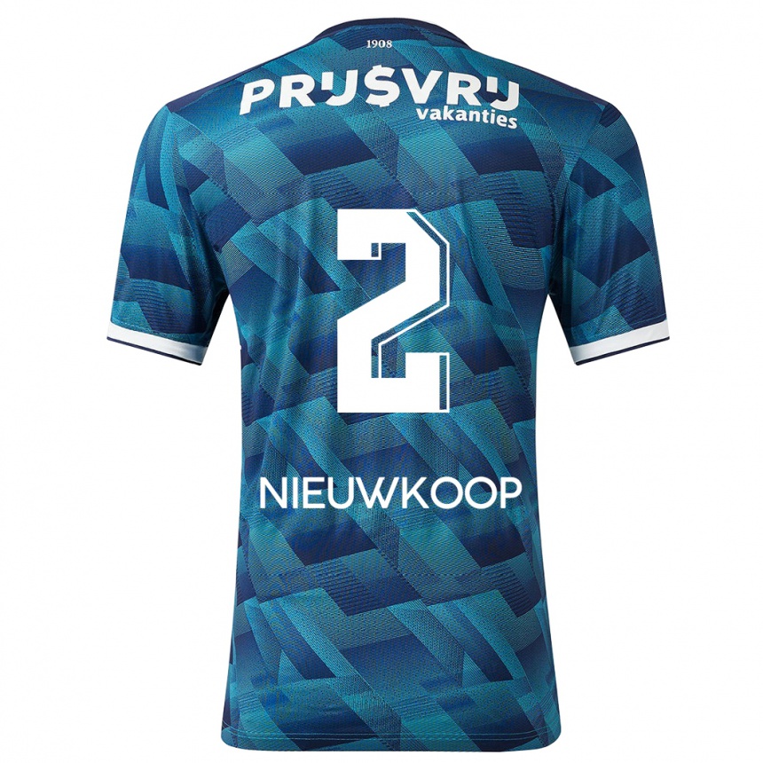 Kinder Fußball Bart Nieuwkoop #2 Blau Auswärtstrikot Trikot 2023/24 T-Shirt Luxemburg