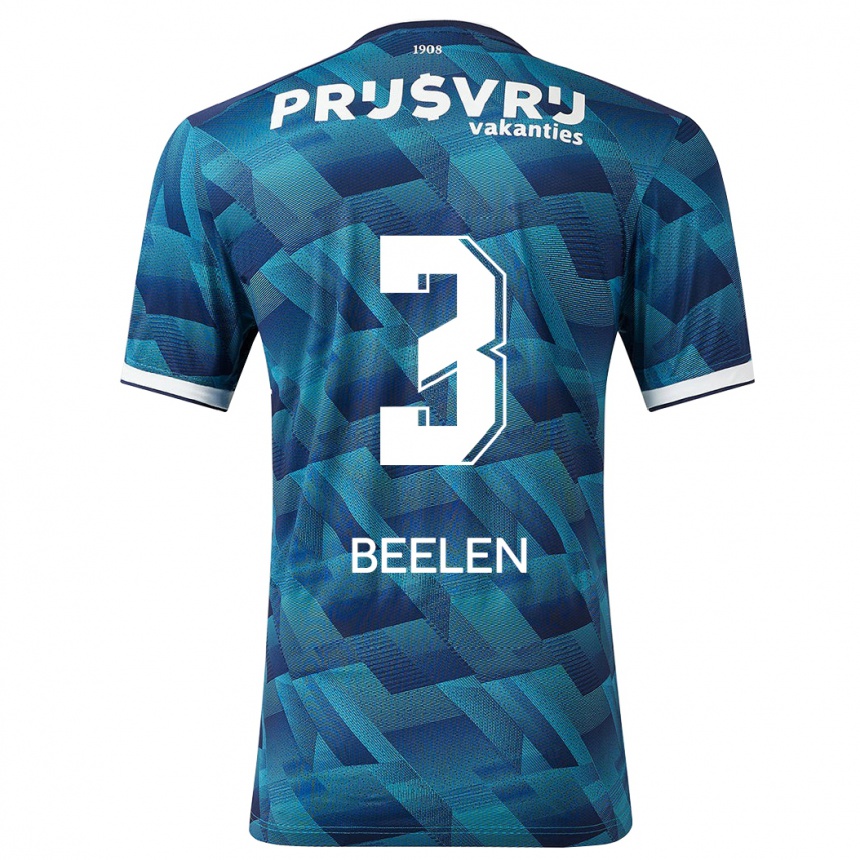Kinder Fußball Thomas Beelen #3 Blau Auswärtstrikot Trikot 2023/24 T-Shirt Luxemburg