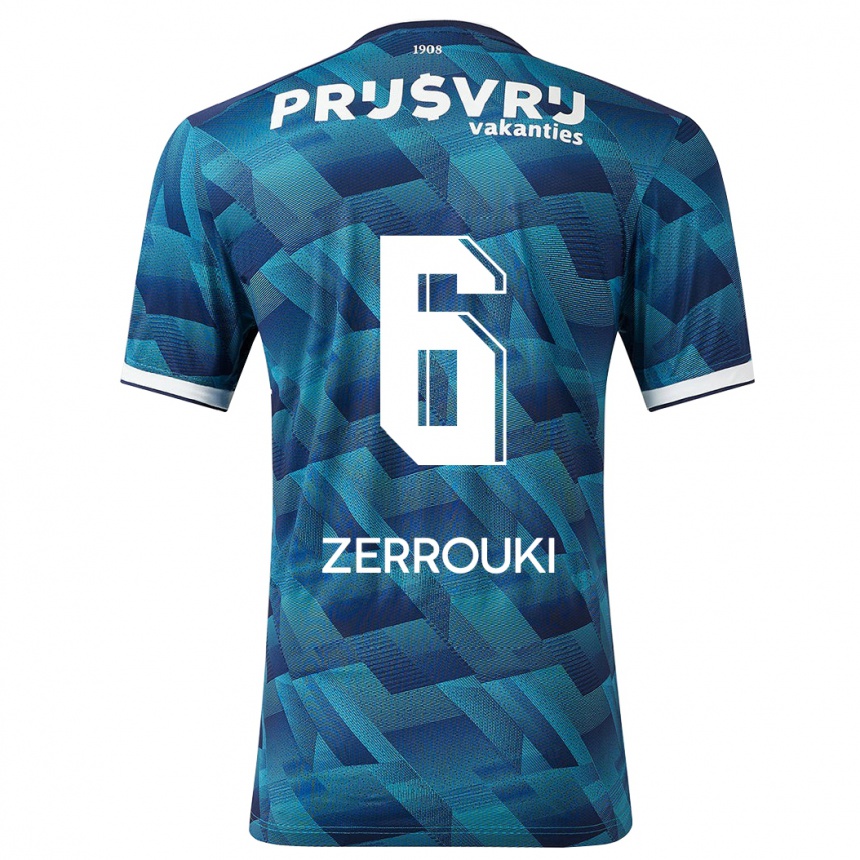 Kinder Fußball Ramiz Zerrouki #6 Blau Auswärtstrikot Trikot 2023/24 T-Shirt Luxemburg