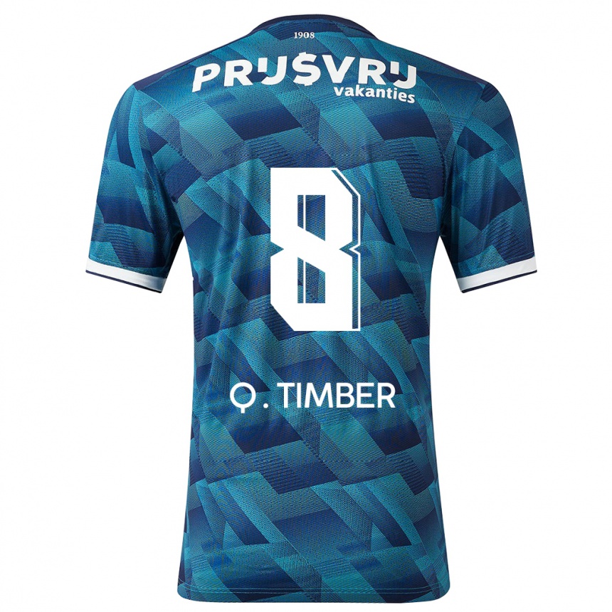 Kinder Fußball Quinten Timber #8 Blau Auswärtstrikot Trikot 2023/24 T-Shirt Luxemburg