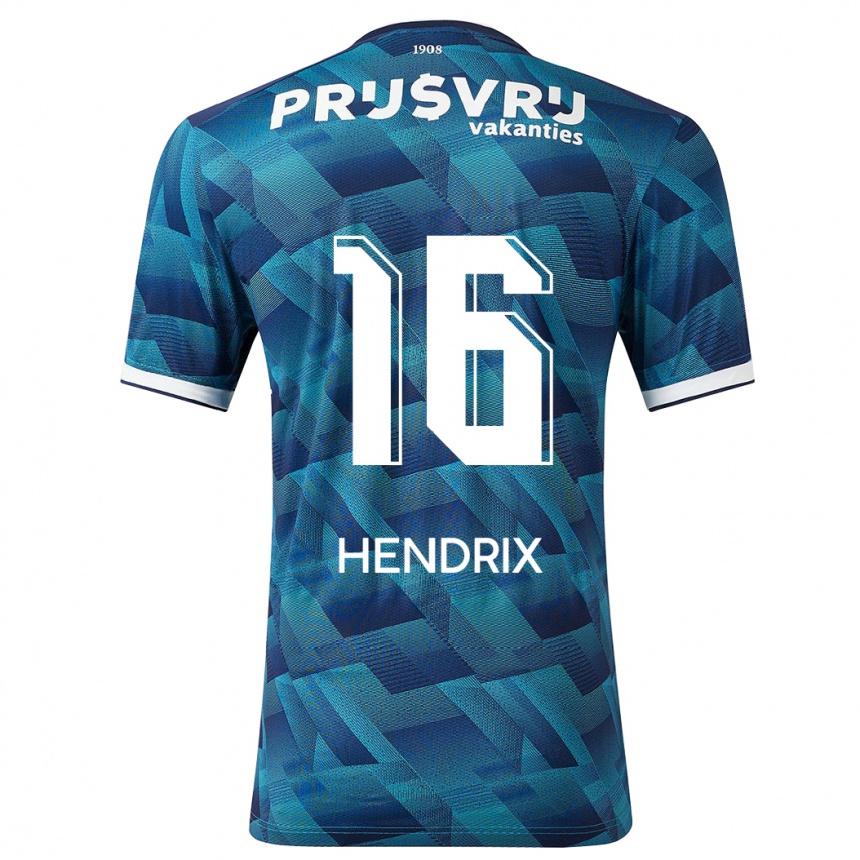 Kinder Fußball Jorrit Hendrix #16 Blau Auswärtstrikot Trikot 2023/24 T-Shirt Luxemburg