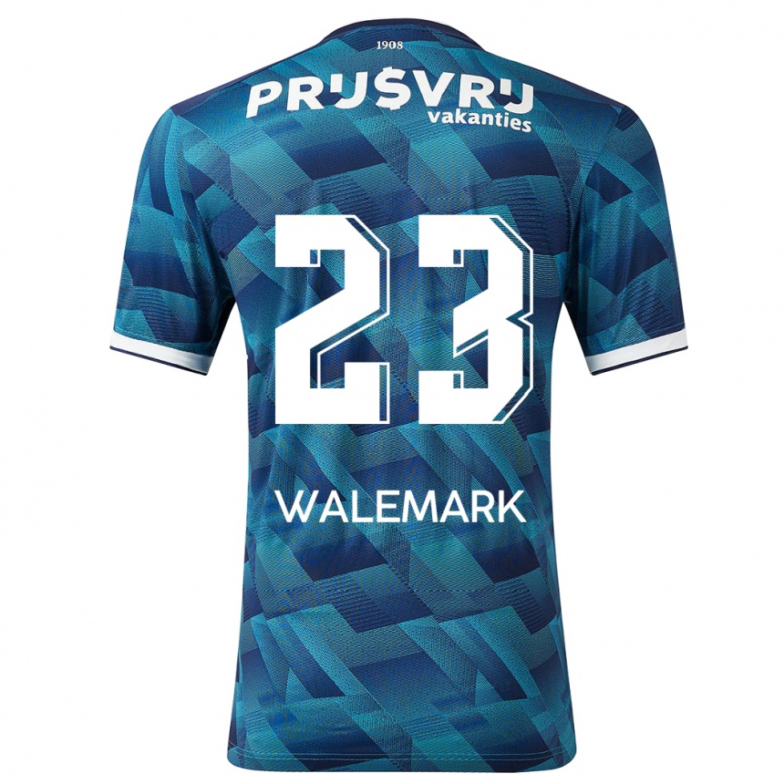 Kinder Fußball Patrik Walemark #23 Blau Auswärtstrikot Trikot 2023/24 T-Shirt Luxemburg