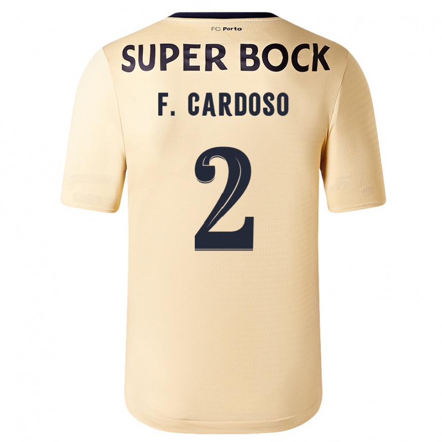 Kinder Fußball Fábio Cardoso #2 Beige-Gold Auswärtstrikot Trikot 2023/24 T-Shirt Luxemburg