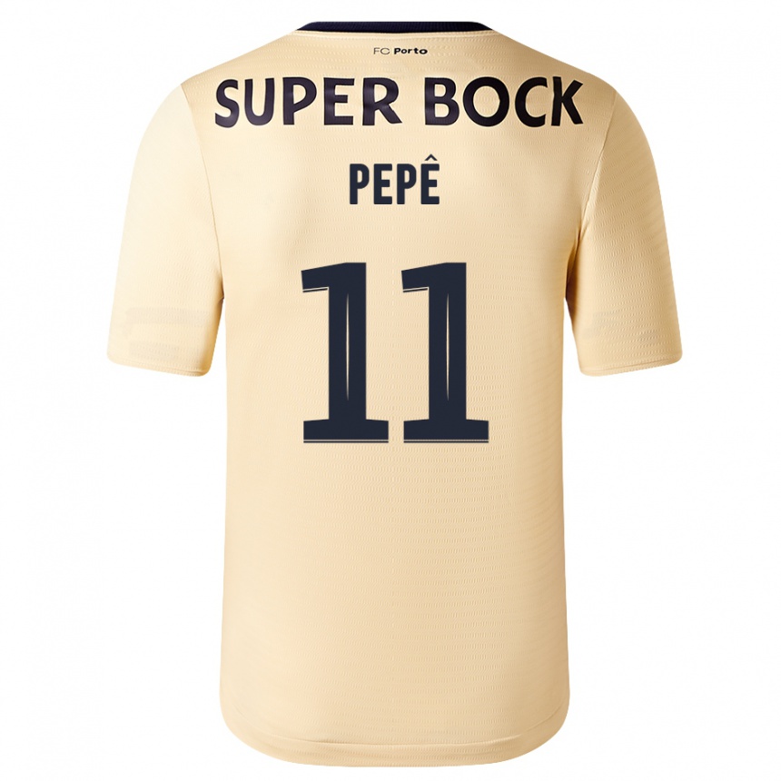 Kinder Fußball Pepê #11 Beige-Gold Auswärtstrikot Trikot 2023/24 T-Shirt Luxemburg