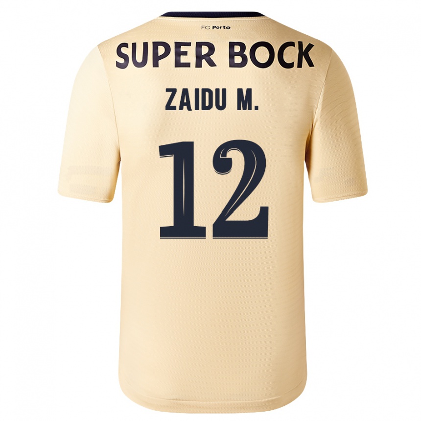 Kinder Fußball Zaidu #12 Beige-Gold Auswärtstrikot Trikot 2023/24 T-Shirt Luxemburg