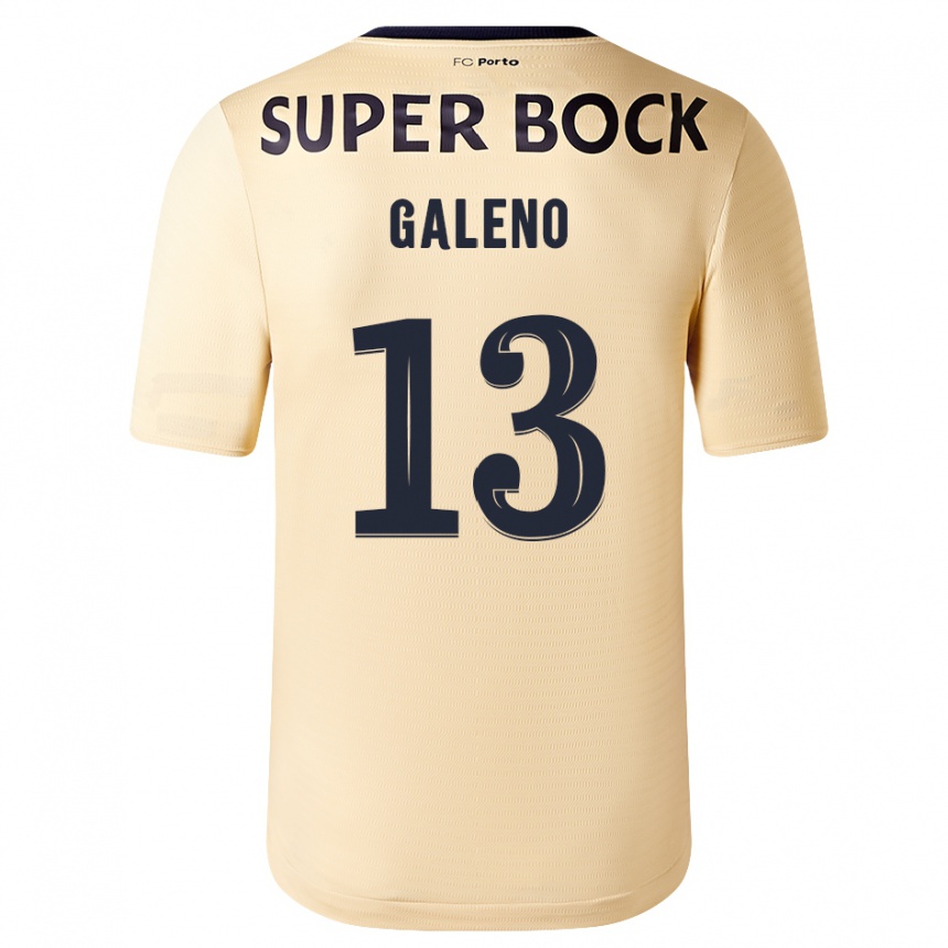 Kinder Fußball Galeno #13 Beige-Gold Auswärtstrikot Trikot 2023/24 T-Shirt Luxemburg