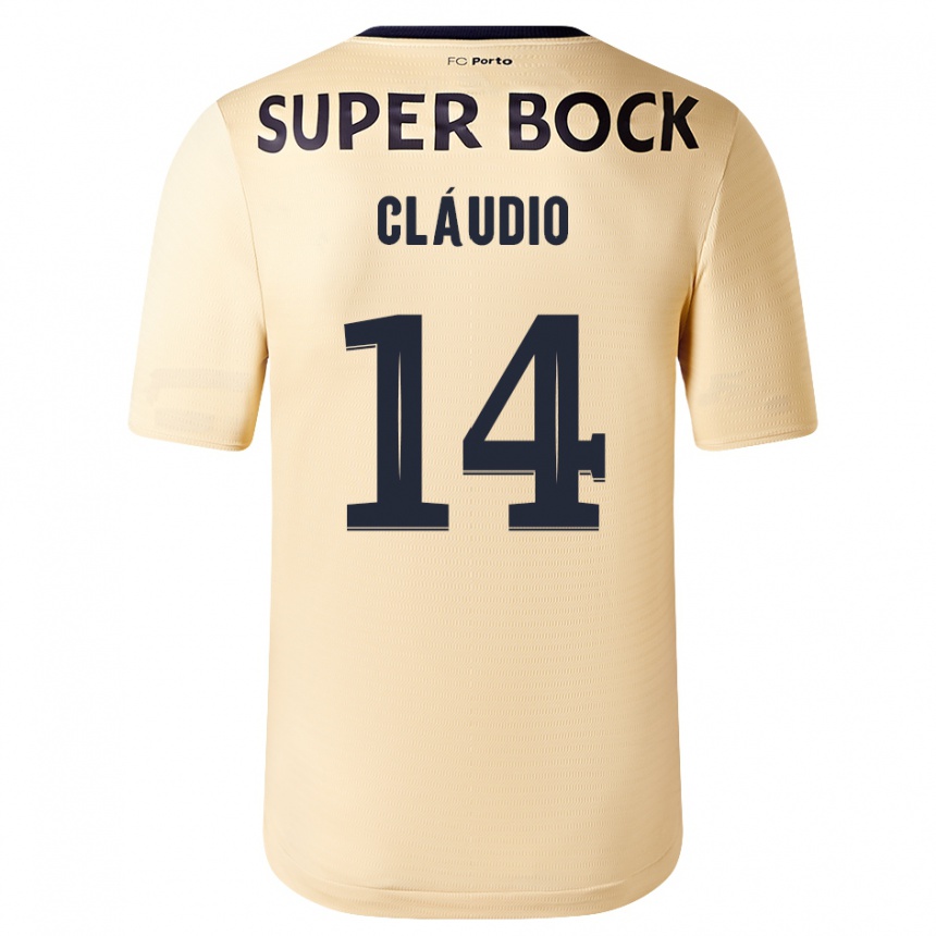 Kinder Fußball Cláudio Ramos #14 Beige-Gold Auswärtstrikot Trikot 2023/24 T-Shirt Luxemburg