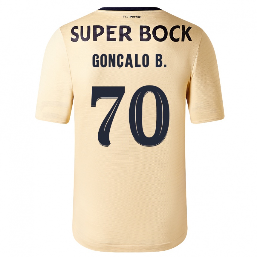 Kinder Fußball Gonçalo Borges #70 Beige-Gold Auswärtstrikot Trikot 2023/24 T-Shirt Luxemburg