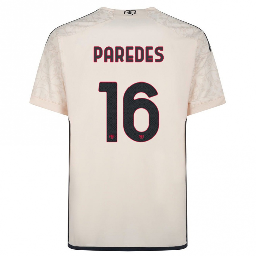 Kinder Fußball Leandro Paredes #16 Cremefarben Auswärtstrikot Trikot 2023/24 T-Shirt Luxemburg