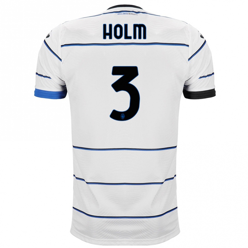 Kinder Fußball Emil Holm #3 Weiß Auswärtstrikot Trikot 2023/24 T-Shirt Luxemburg