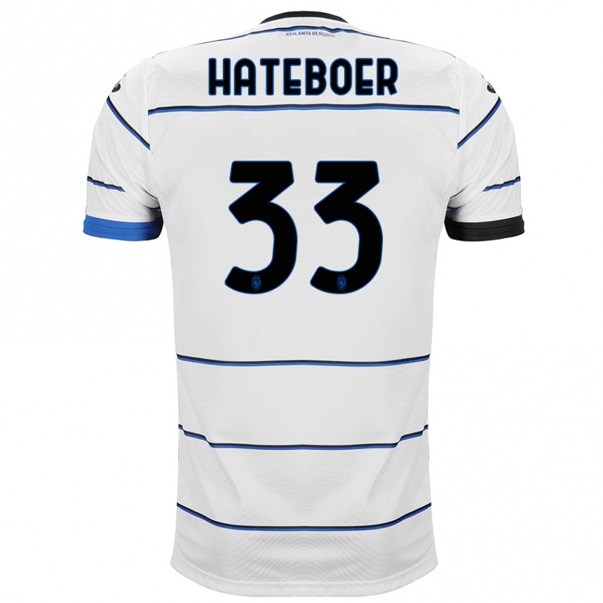 Kinder Fußball Hans Hateboer #33 Weiß Auswärtstrikot Trikot 2023/24 T-Shirt Luxemburg