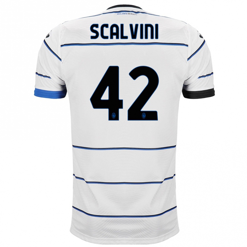 Kinder Fußball Giorgio Scalvini #42 Weiß Auswärtstrikot Trikot 2023/24 T-Shirt Luxemburg