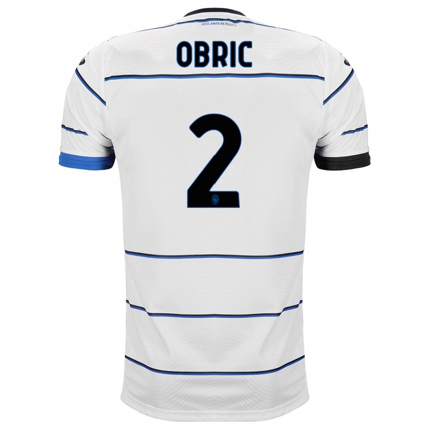 Kinder Fußball Relja Obric #2 Weiß Auswärtstrikot Trikot 2023/24 T-Shirt Luxemburg