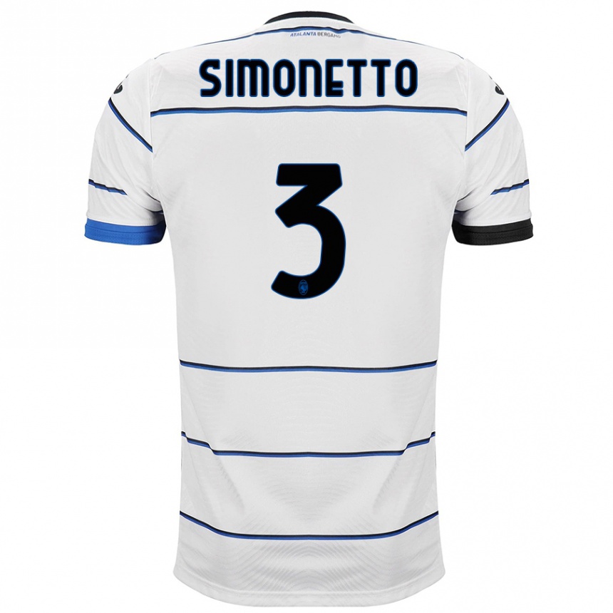 Kinder Fußball Federico Simonetto #3 Weiß Auswärtstrikot Trikot 2023/24 T-Shirt Luxemburg