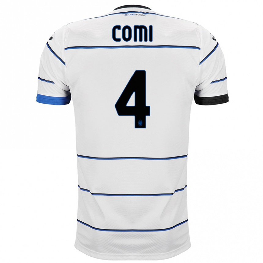 Kinder Fußball Pietro Comi #4 Weiß Auswärtstrikot Trikot 2023/24 T-Shirt Luxemburg