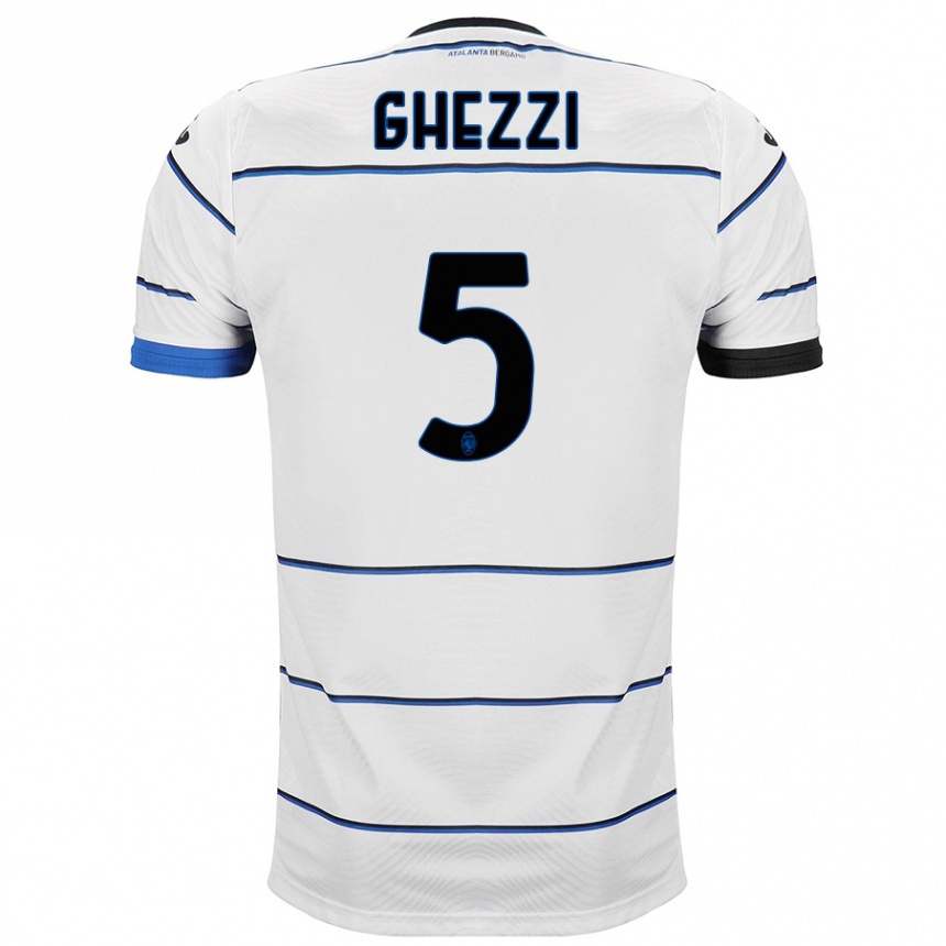Kinder Fußball Samuele Ghezzi #5 Weiß Auswärtstrikot Trikot 2023/24 T-Shirt Luxemburg
