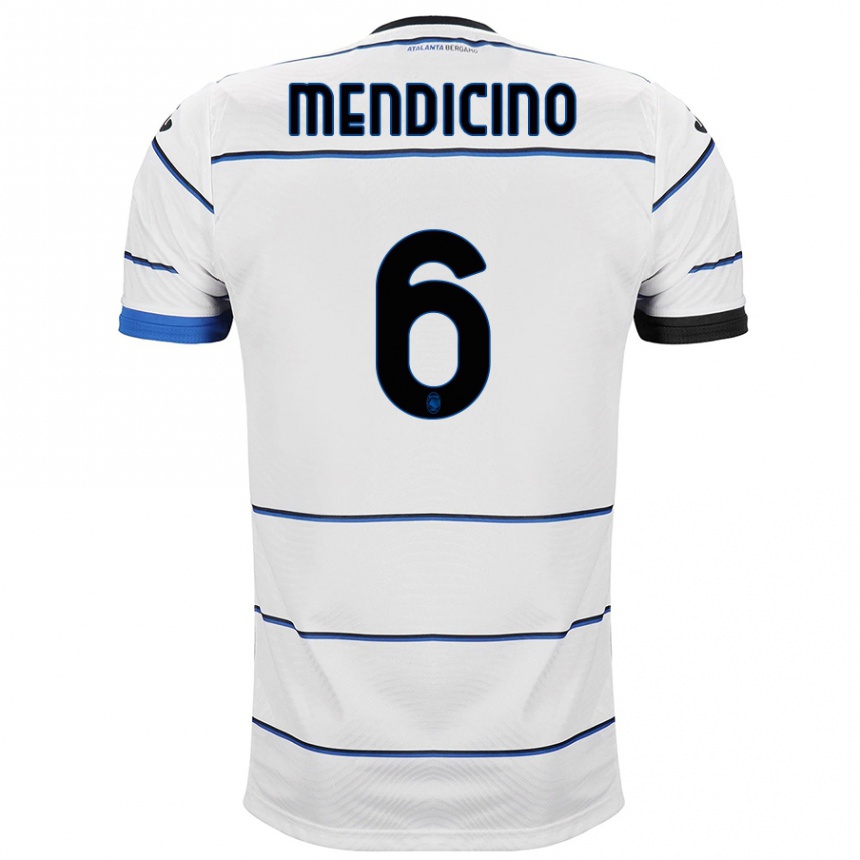 Kinder Fußball Leonardo Mendicino #6 Weiß Auswärtstrikot Trikot 2023/24 T-Shirt Luxemburg