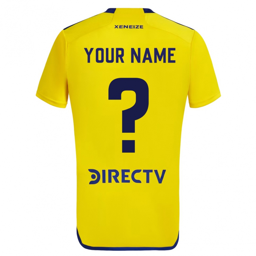Kinder Fußball Ihren Namen #0 Gelb Auswärtstrikot Trikot 2023/24 T-Shirt Luxemburg