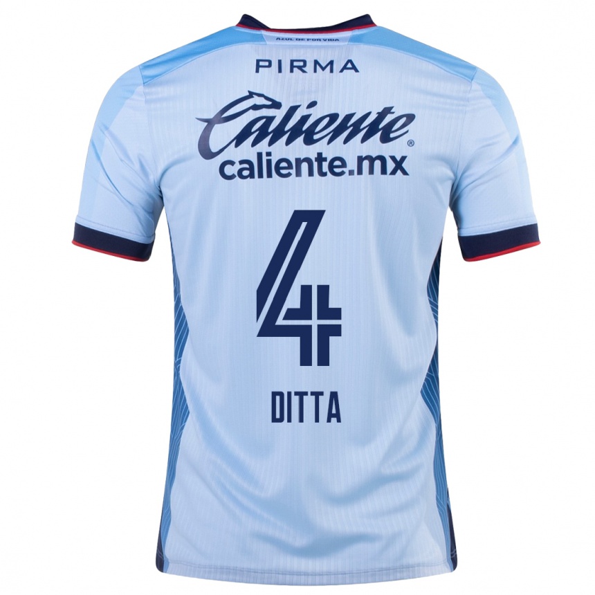 Kinder Fußball Willer Ditta #4 Himmelblau Auswärtstrikot Trikot 2023/24 T-Shirt Luxemburg