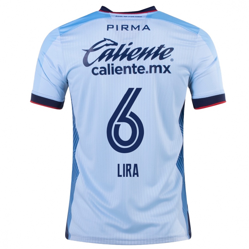 Kinder Fußball Érik Lira #6 Himmelblau Auswärtstrikot Trikot 2023/24 T-Shirt Luxemburg