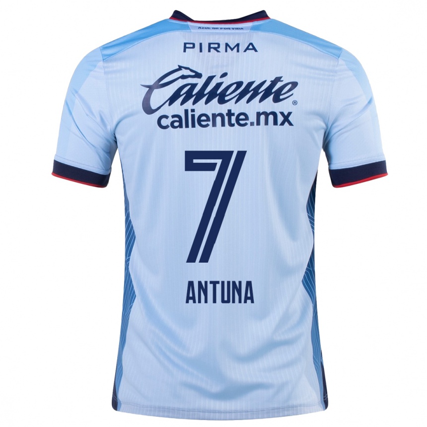 Kinder Fußball Uriel Antuna #7 Himmelblau Auswärtstrikot Trikot 2023/24 T-Shirt Luxemburg