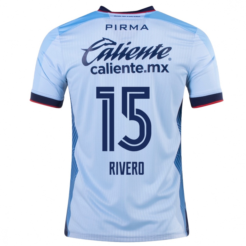 Kinder Fußball Ignacio Rivero #15 Himmelblau Auswärtstrikot Trikot 2023/24 T-Shirt Luxemburg
