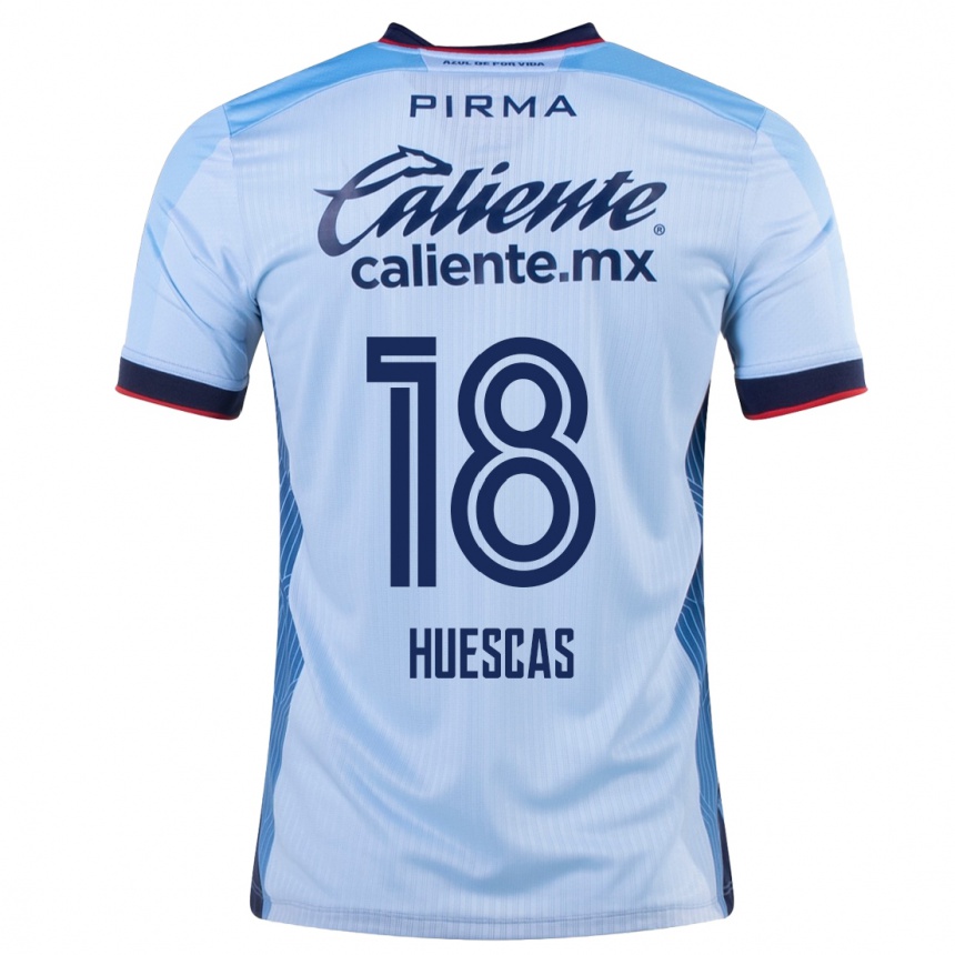 Kinder Fußball Rodrigo Huescas #18 Himmelblau Auswärtstrikot Trikot 2023/24 T-Shirt Luxemburg