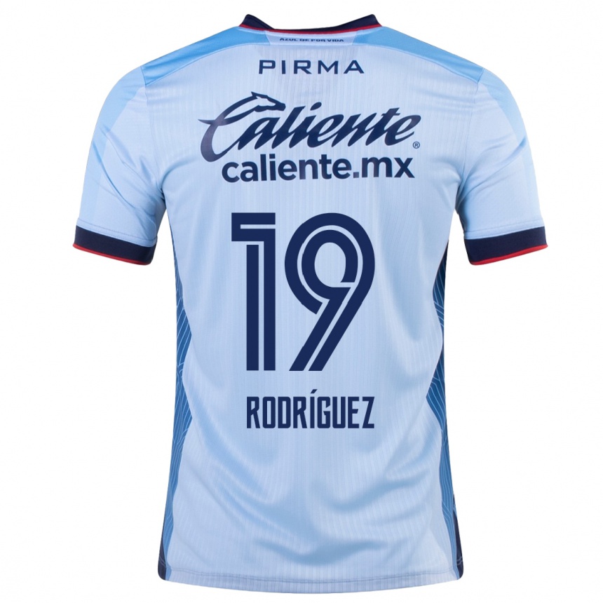 Kinder Fußball Carlos Rodríguez #19 Himmelblau Auswärtstrikot Trikot 2023/24 T-Shirt Luxemburg