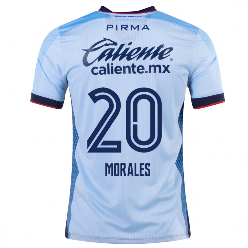 Kinder Fußball Iván Morales #20 Himmelblau Auswärtstrikot Trikot 2023/24 T-Shirt Luxemburg