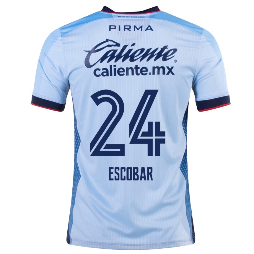 Kinder Fußball Juan Escobar #24 Himmelblau Auswärtstrikot Trikot 2023/24 T-Shirt Luxemburg