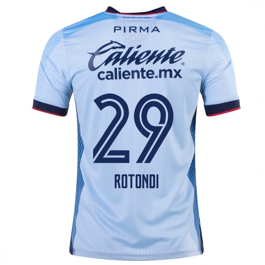 Kinder Fußball Carlos Rotondi #29 Himmelblau Auswärtstrikot Trikot 2023/24 T-Shirt Luxemburg