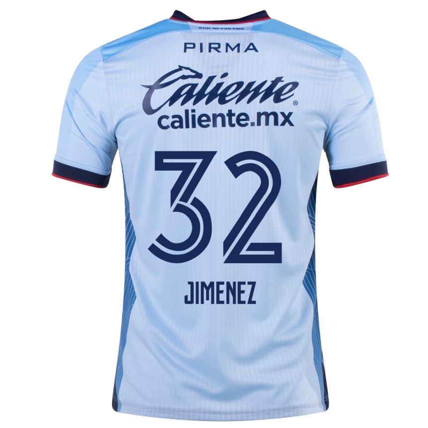 Kinder Fußball Cristian Jiménez #32 Himmelblau Auswärtstrikot Trikot 2023/24 T-Shirt Luxemburg