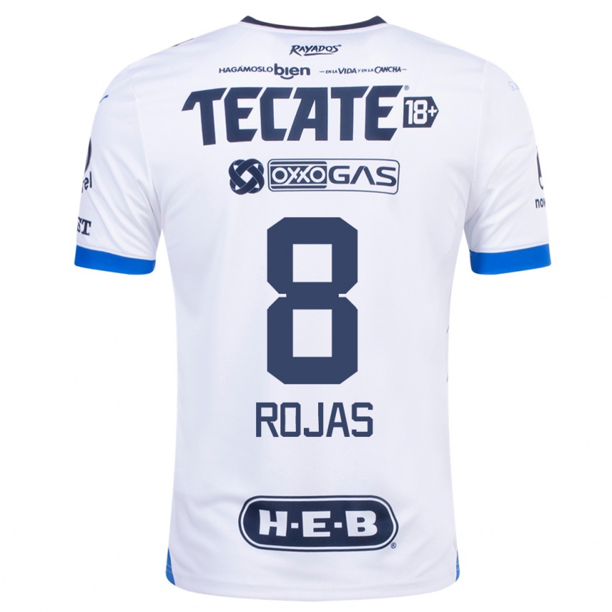Kinder Fußball Joao Rojas #8 Weiß Auswärtstrikot Trikot 2023/24 T-Shirt Luxemburg