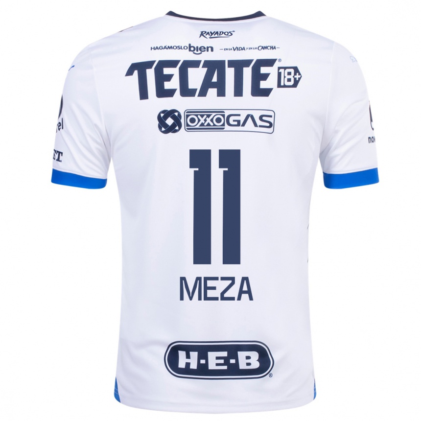 Kinder Fußball Maximiliano Meza #11 Weiß Auswärtstrikot Trikot 2023/24 T-Shirt Luxemburg