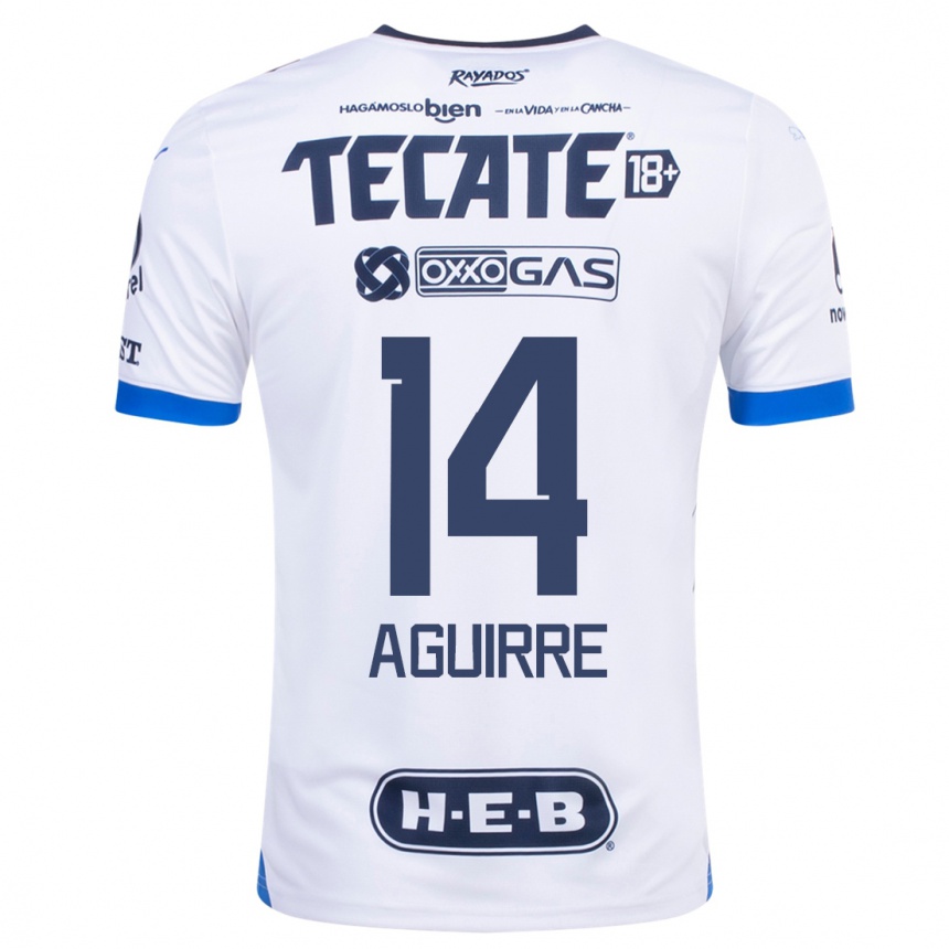Kinder Fußball Érick Aguirre #14 Weiß Auswärtstrikot Trikot 2023/24 T-Shirt Luxemburg