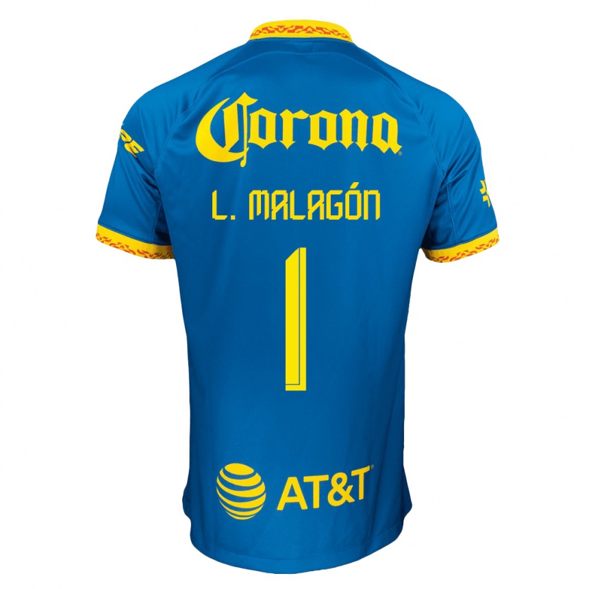 Kinder Fußball Luis Malagón #1 Blau Auswärtstrikot Trikot 2023/24 T-Shirt Luxemburg