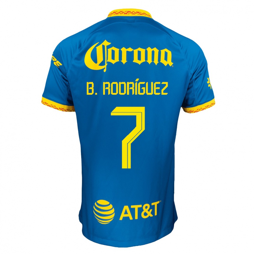 Kinder Fußball Brian Rodríguez #7 Blau Auswärtstrikot Trikot 2023/24 T-Shirt Luxemburg