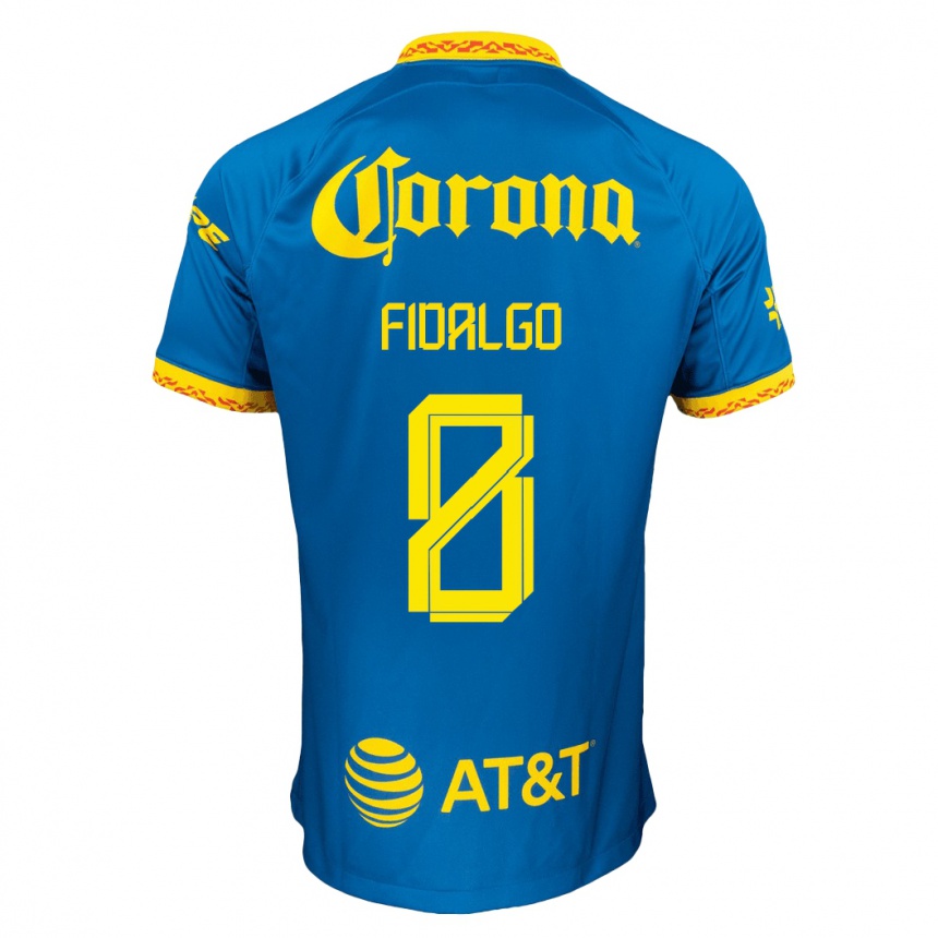 Kinder Fußball Álvaro Fidalgo #8 Blau Auswärtstrikot Trikot 2023/24 T-Shirt Luxemburg
