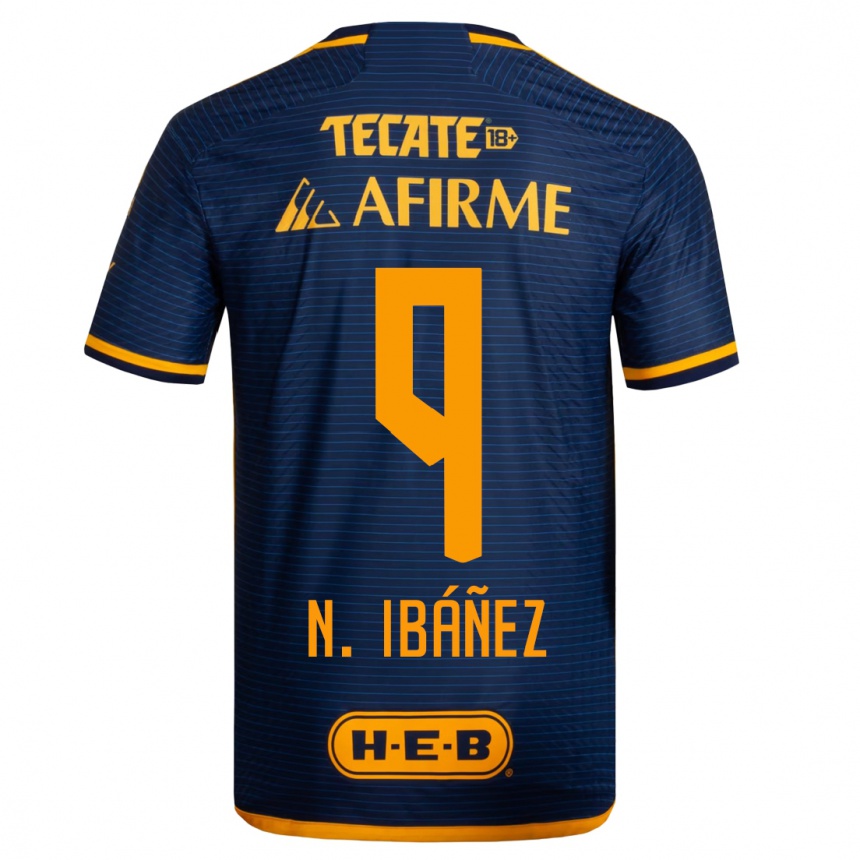 Kinder Fußball Nicolás Ibáñez #9 Dunkelblau Auswärtstrikot Trikot 2023/24 T-Shirt Luxemburg