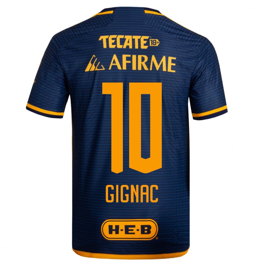 Kinder Fußball André-Pierre Gignac #10 Dunkelblau Auswärtstrikot Trikot 2023/24 T-Shirt Luxemburg