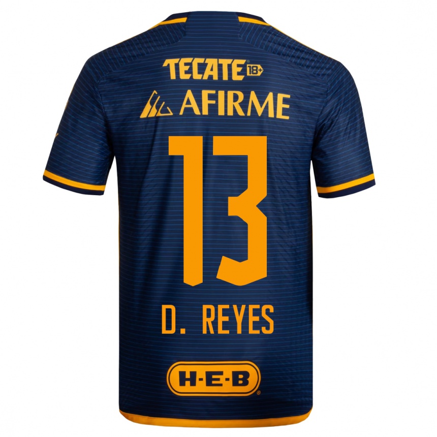 Kinder Fußball Diego Reyes #13 Dunkelblau Auswärtstrikot Trikot 2023/24 T-Shirt Luxemburg