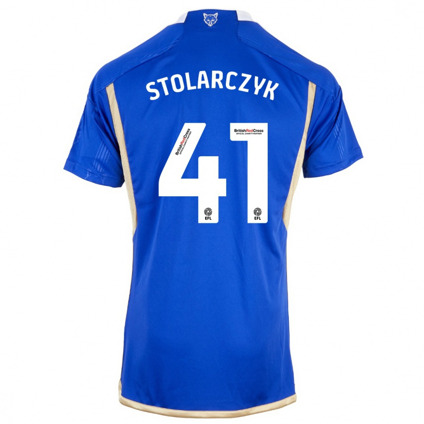 Herren Fußball Jakub Stolarczyk #41 Königsblau Heimtrikot Trikot 2023/24 T-Shirt Luxemburg