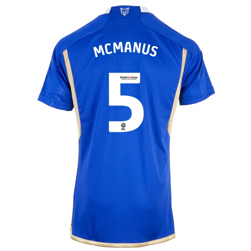 Herren Fußball Abbie Mcmanus #5 Königsblau Heimtrikot Trikot 2023/24 T-Shirt Luxemburg