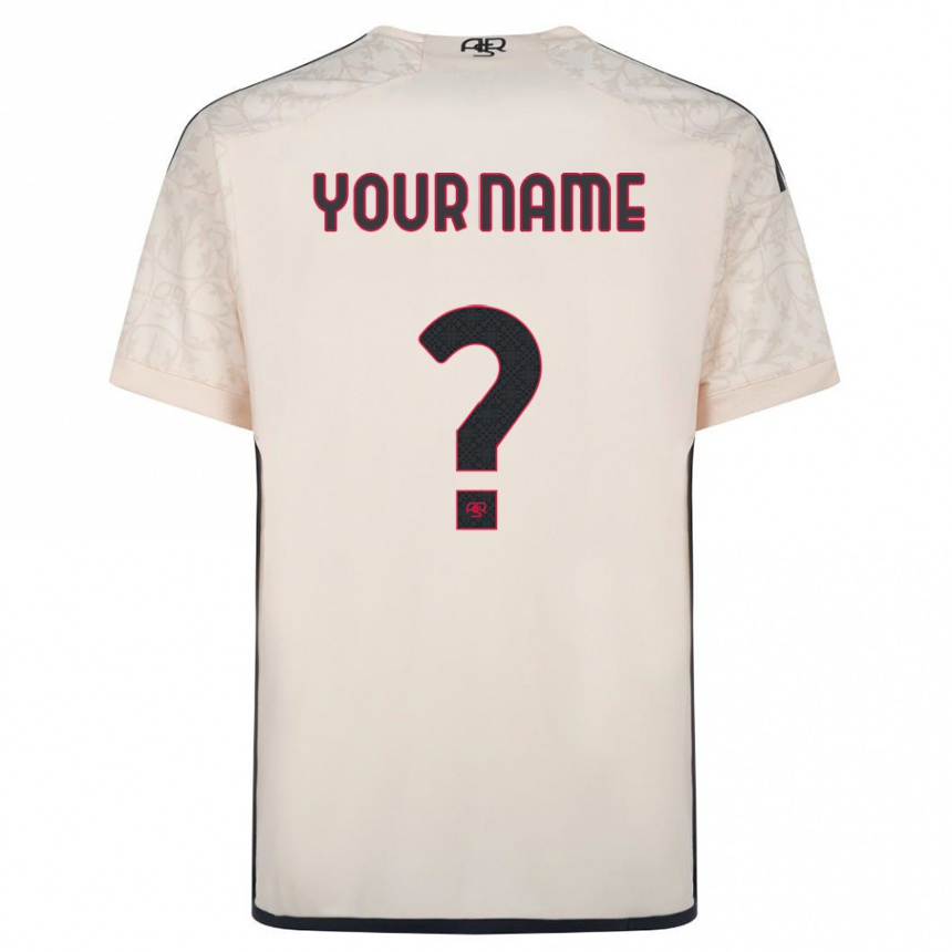 Herren Fußball Ihren Namen #0 Cremefarben Auswärtstrikot Trikot 2023/24 T-Shirt Luxemburg